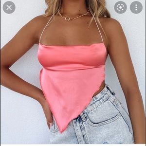 White Fox nights with you crop peach top